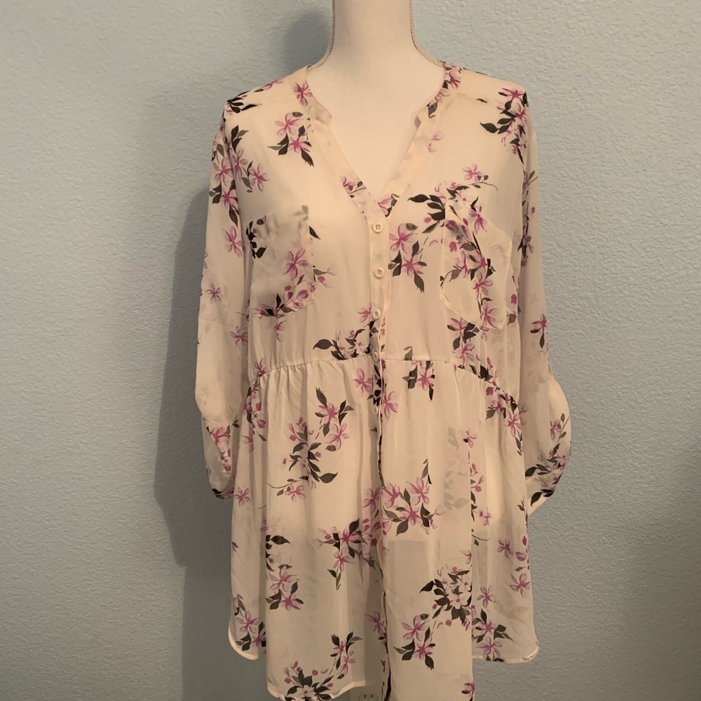 Torrid Emma Floral Chiffon Babydoll Tunic